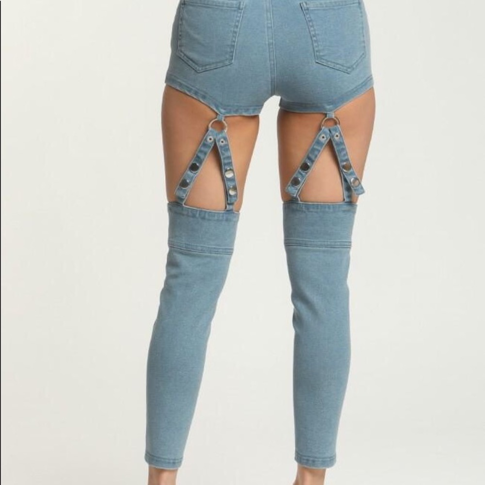 Designer Suspender Jeans - Picture 2 of 2